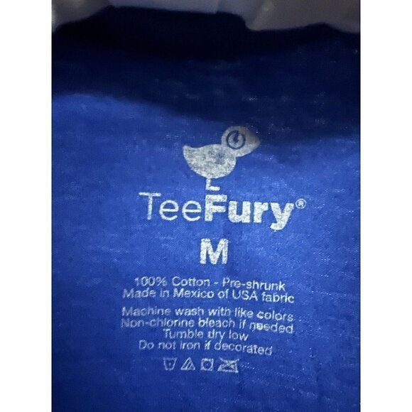 Teefury Blue Graphic Tee Medium Batman Minion Superhero Stretch Despicable Me - Picture 4 of 4